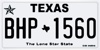 TX license plate BHP1560