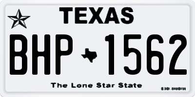 TX license plate BHP1562