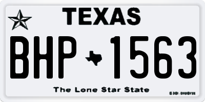 TX license plate BHP1563