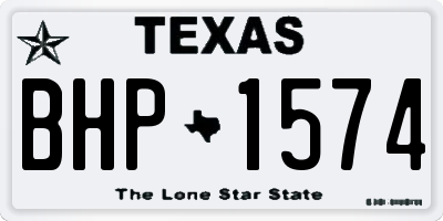 TX license plate BHP1574