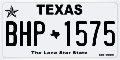 TX license plate BHP1575