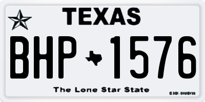 TX license plate BHP1576