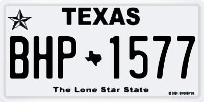 TX license plate BHP1577