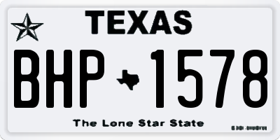 TX license plate BHP1578
