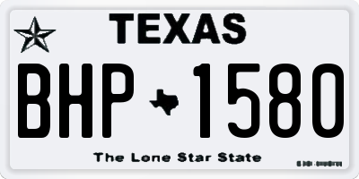 TX license plate BHP1580