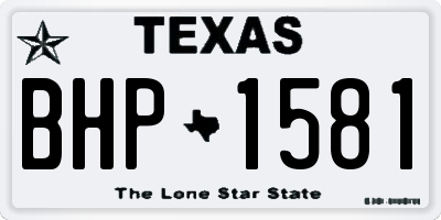 TX license plate BHP1581