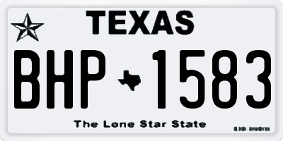 TX license plate BHP1583