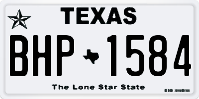 TX license plate BHP1584