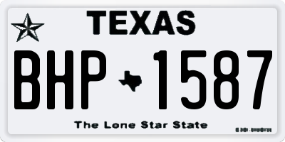 TX license plate BHP1587