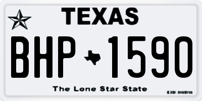 TX license plate BHP1590