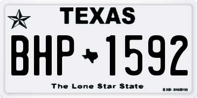 TX license plate BHP1592