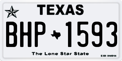 TX license plate BHP1593