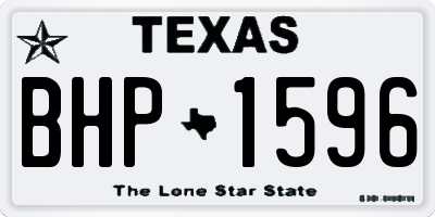 TX license plate BHP1596
