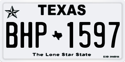 TX license plate BHP1597