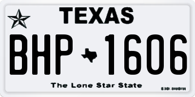 TX license plate BHP1606