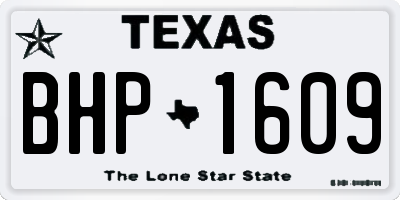 TX license plate BHP1609