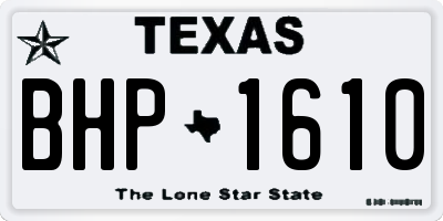 TX license plate BHP1610