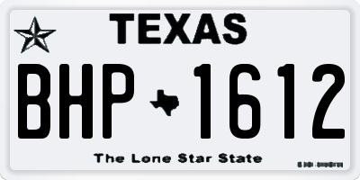 TX license plate BHP1612