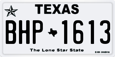 TX license plate BHP1613