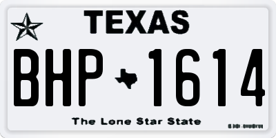 TX license plate BHP1614