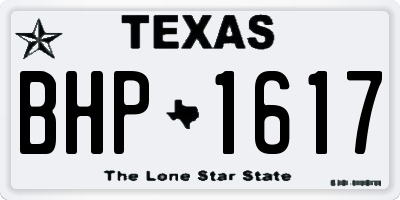 TX license plate BHP1617