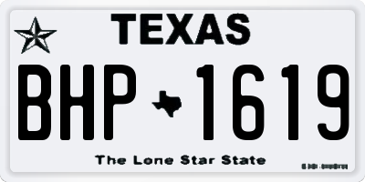 TX license plate BHP1619