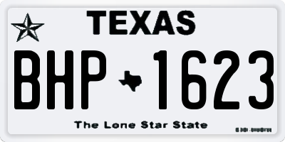 TX license plate BHP1623