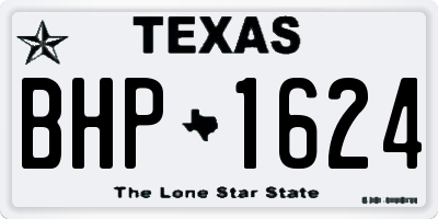 TX license plate BHP1624