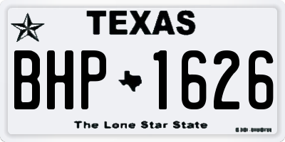 TX license plate BHP1626