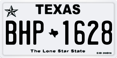 TX license plate BHP1628
