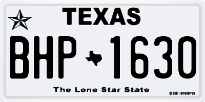 TX license plate BHP1630