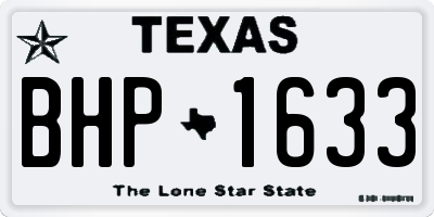 TX license plate BHP1633