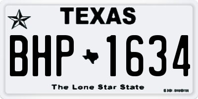 TX license plate BHP1634