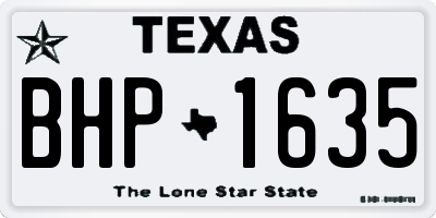 TX license plate BHP1635