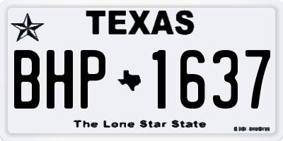 TX license plate BHP1637