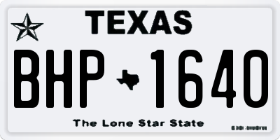 TX license plate BHP1640