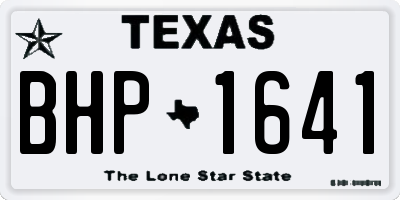 TX license plate BHP1641
