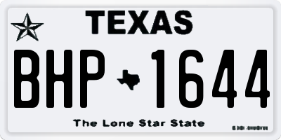 TX license plate BHP1644