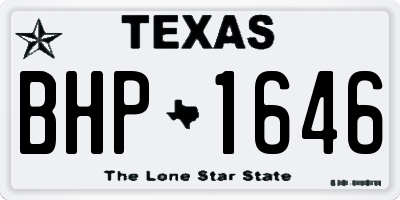 TX license plate BHP1646