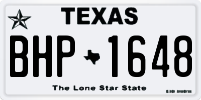 TX license plate BHP1648