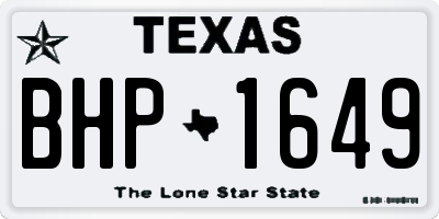 TX license plate BHP1649
