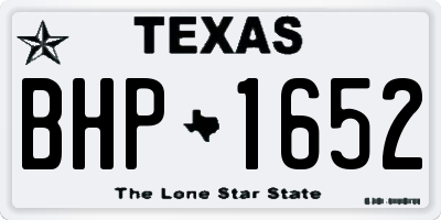 TX license plate BHP1652