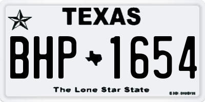 TX license plate BHP1654