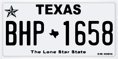 TX license plate BHP1658
