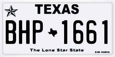 TX license plate BHP1661