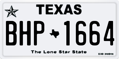 TX license plate BHP1664
