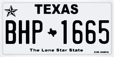 TX license plate BHP1665