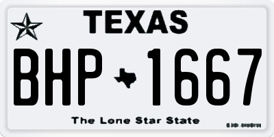 TX license plate BHP1667