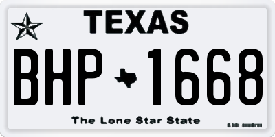TX license plate BHP1668