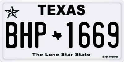 TX license plate BHP1669